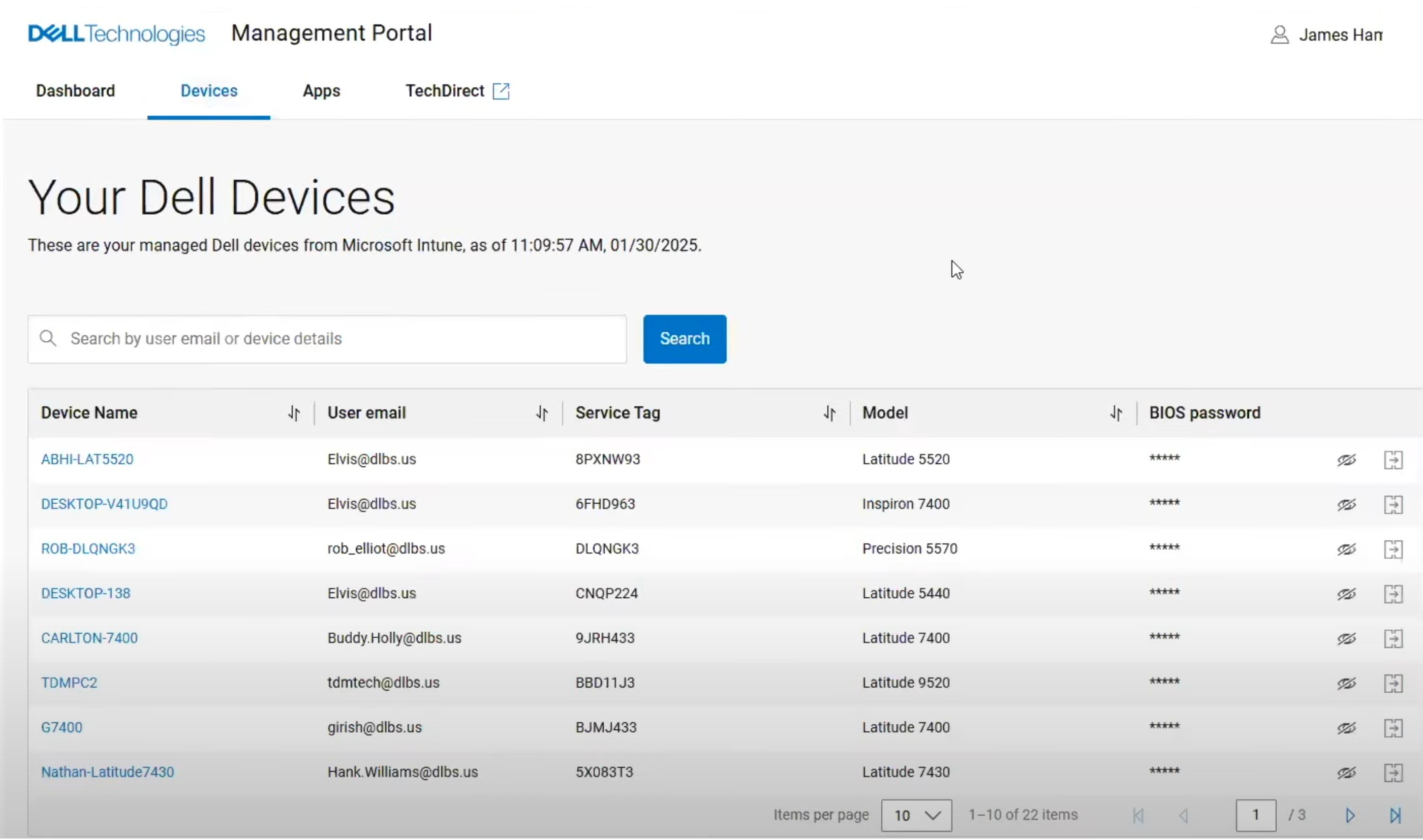 Fleet Management Dashboard - Comprehensive device visibility