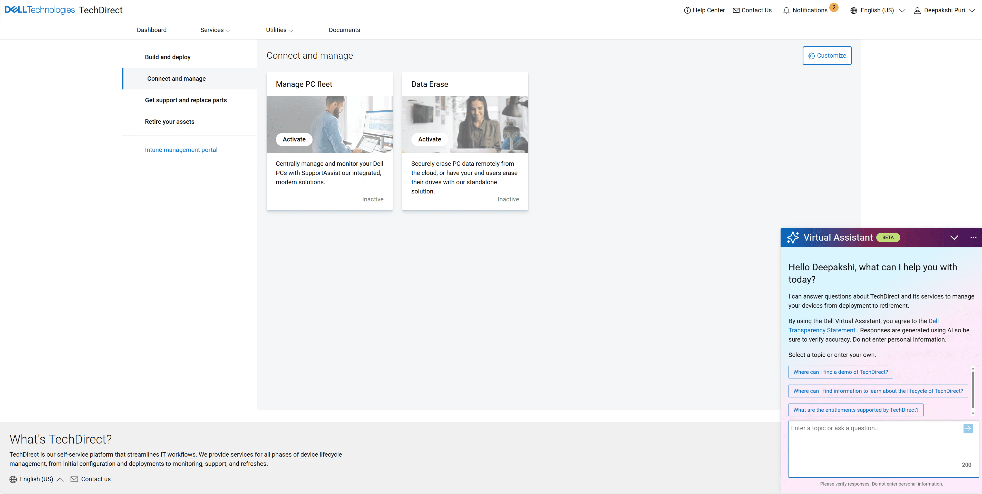 Fleet Management - Real-time monitoring via SupportAssist integration