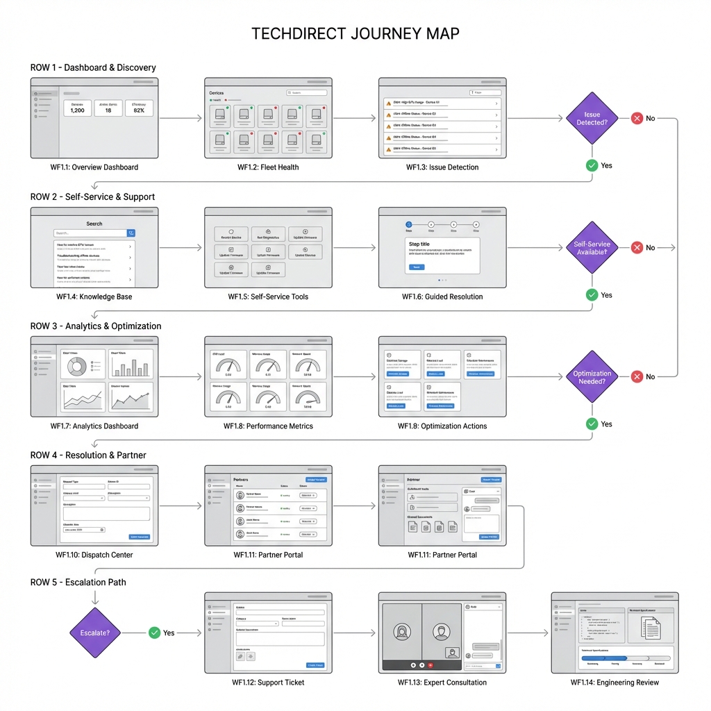 User flow wireframe diagram